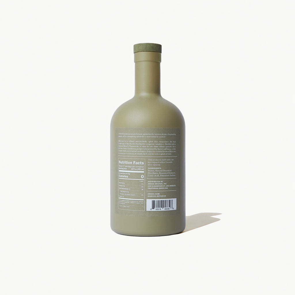 Riverine Non-Alcoholic Spirit Nutrition Label